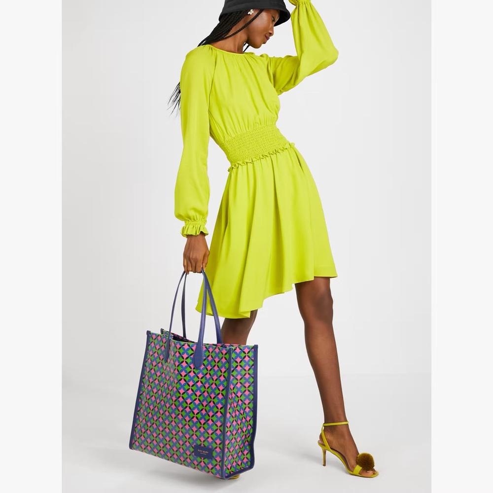 Kate Spade Green Mid Silk Long Sleeve Dress L ($498) NWOT